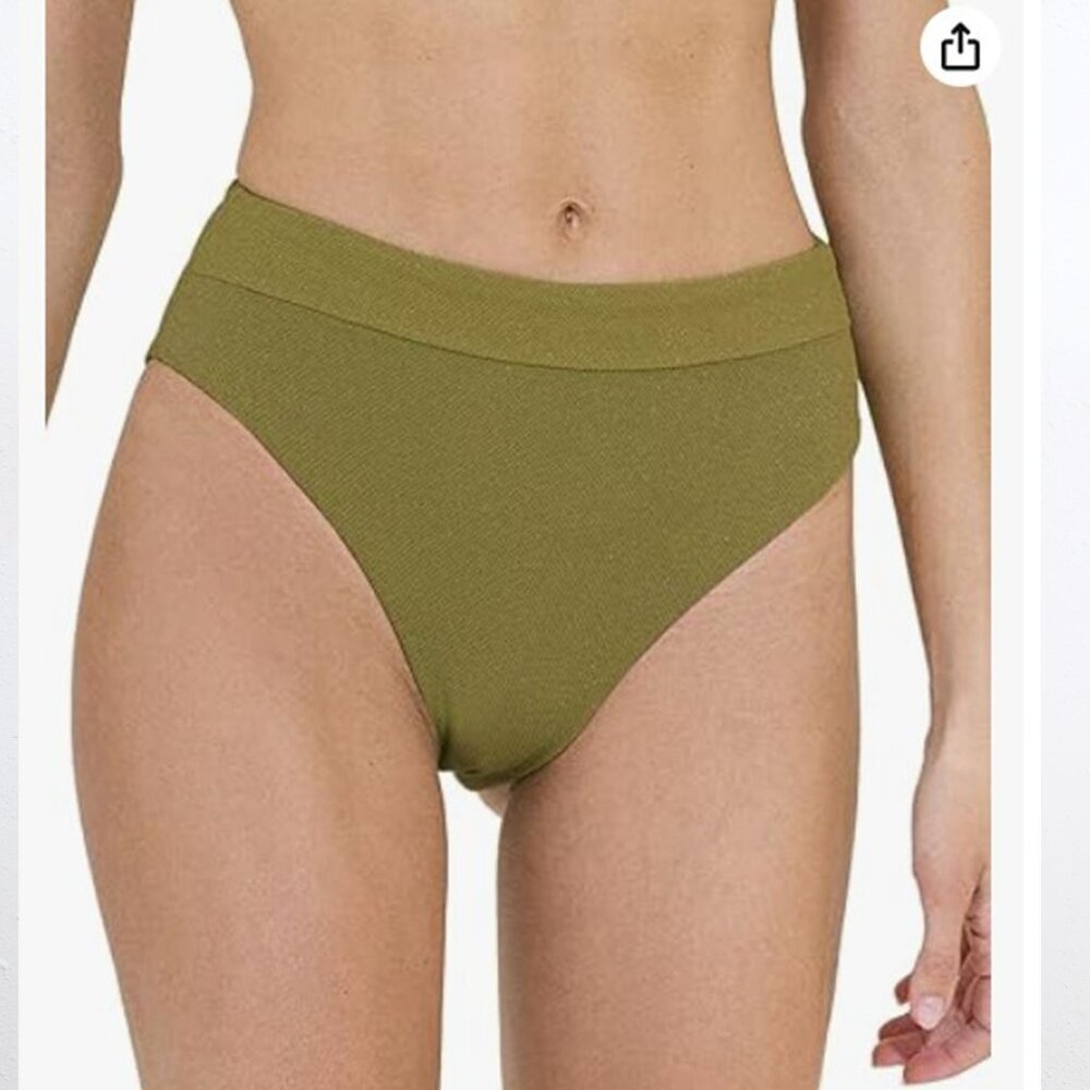 NWOT MAAJI High Rise Olive Green Reversible Bikini Bottom Large Size